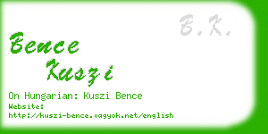 bence kuszi business card